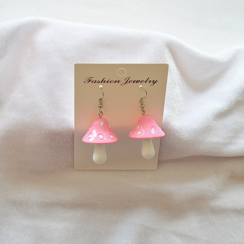 Wholesale Faux Mushroom Metal Earrings