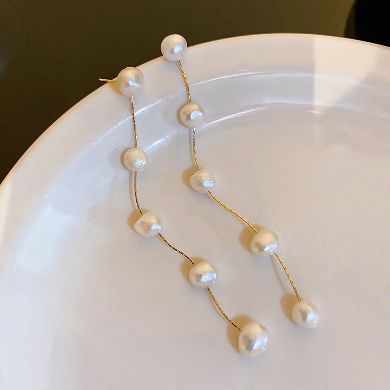 Nuevos pendientes de aleación de borla de bambú verde de estilo chino al por mayor