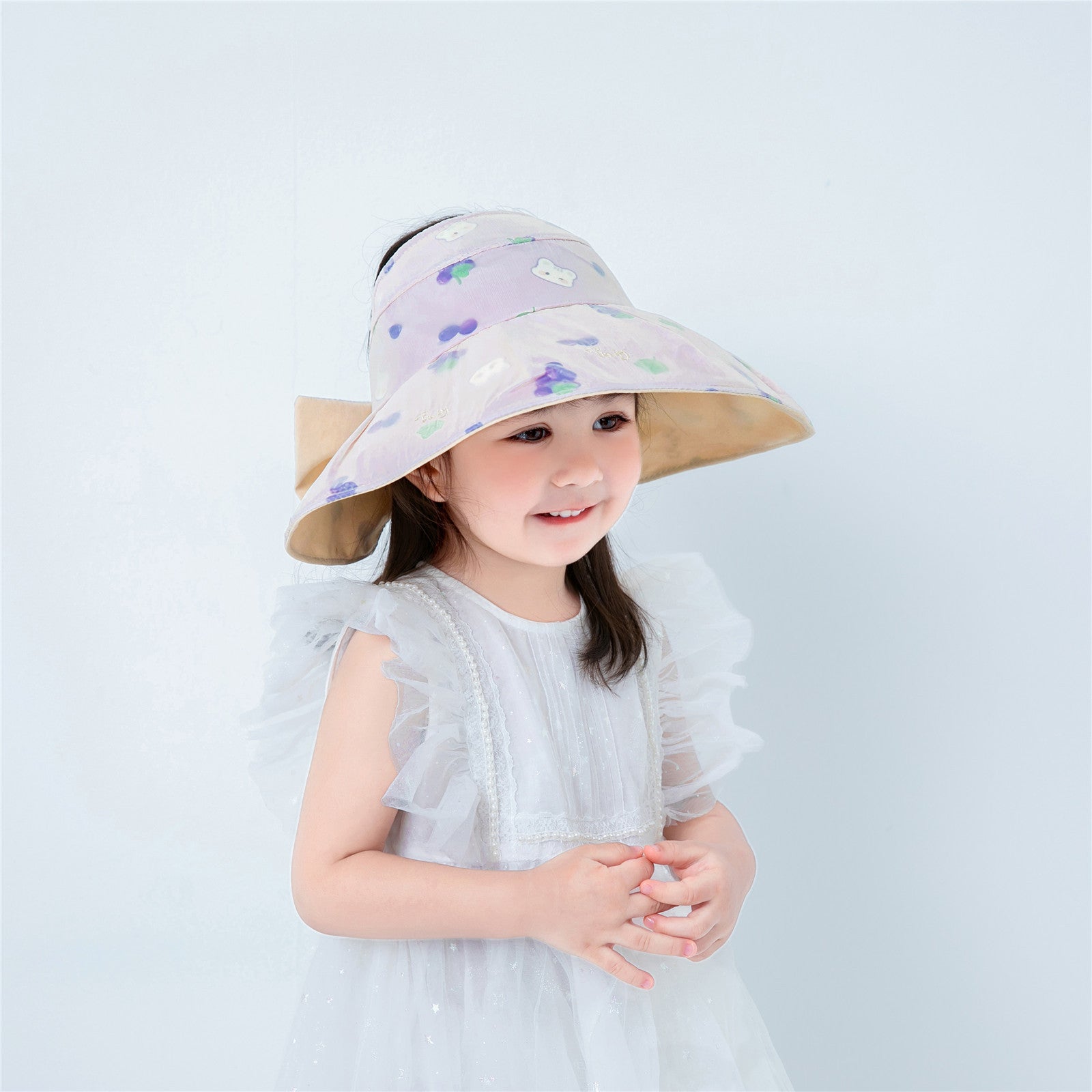 Wholesale Cotton Children's Bow Sunscreen Caps