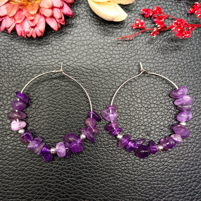 Wholesale Natural Crystal Crushed Stone Alloy Earrings