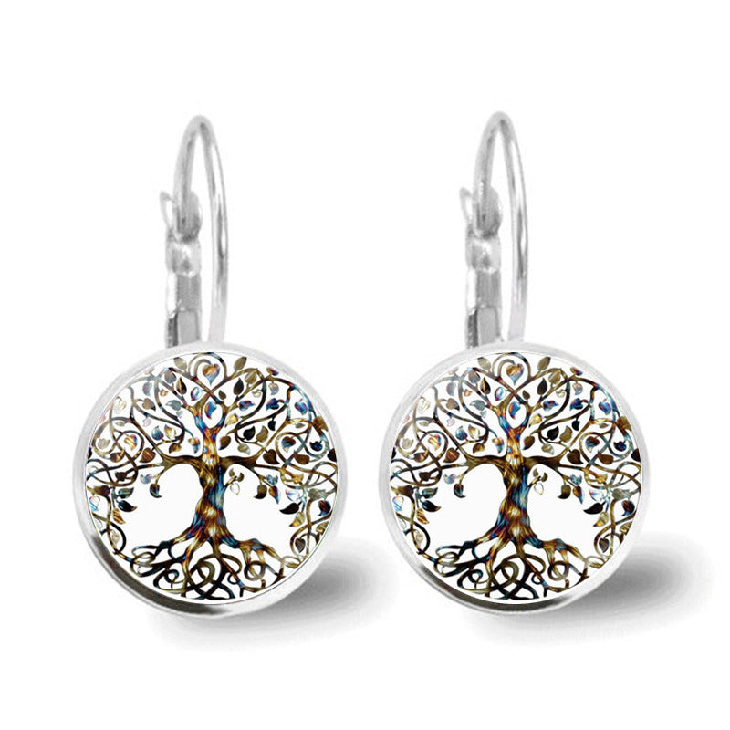 Pendientes de vidrio del árbol de la vida al por mayor