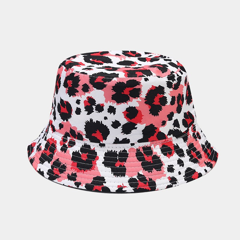 Wholesale Cotton Polyester Foldable Leopard Print Reversible Fisherman Hat