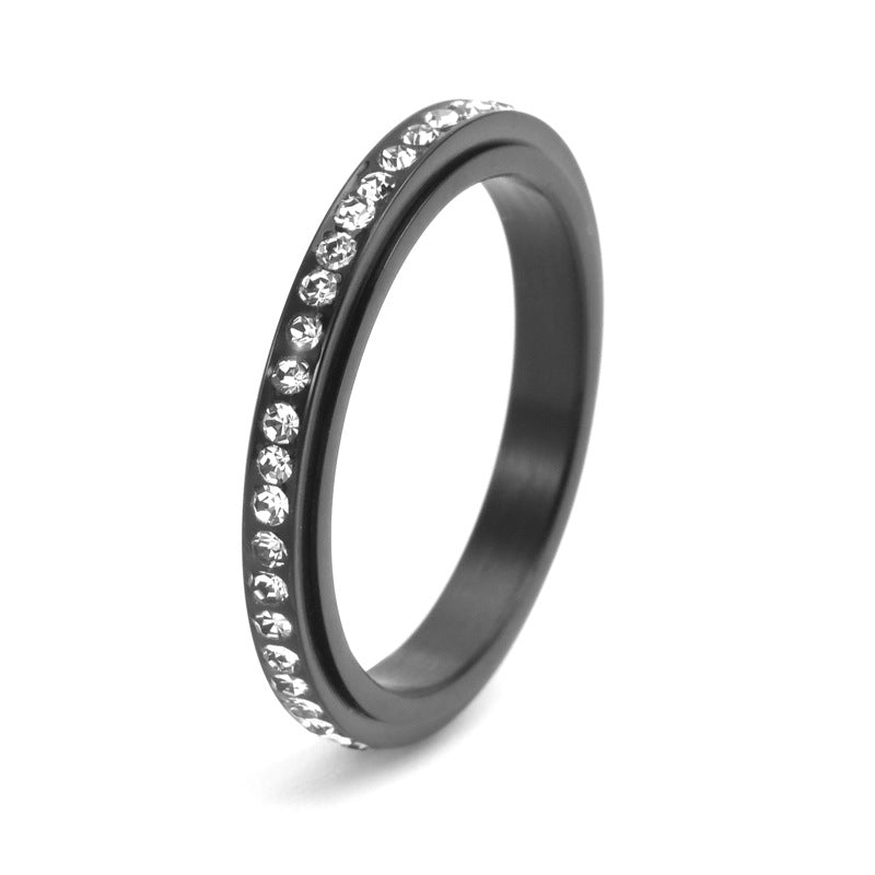 Wholesale Full Diamond Stainless Steel Rotatable Rings
