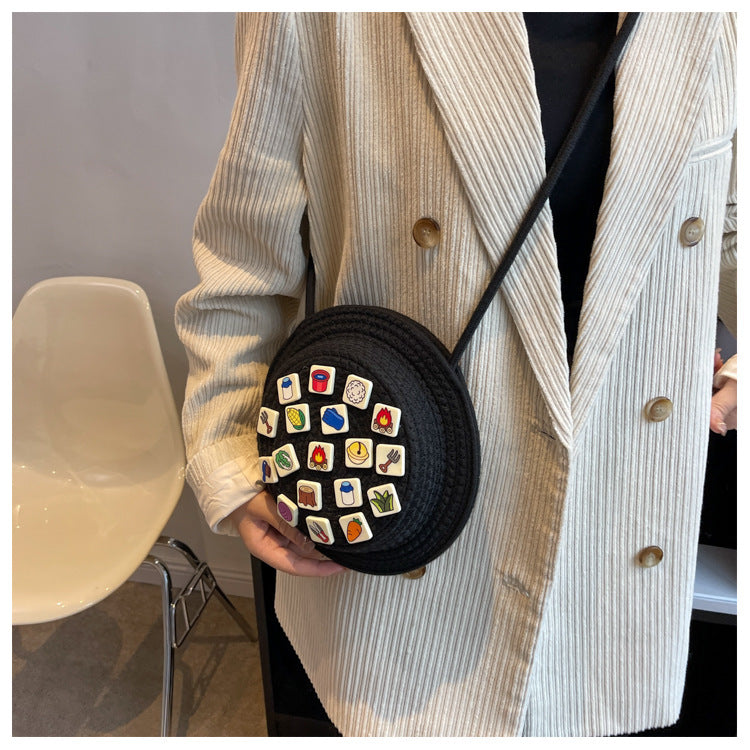 Wholesale Straw Woven Hat Shape Shoulder Bag