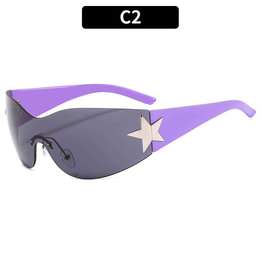 Wholesale PC Y2K Pentagram One-piece Sunglasses