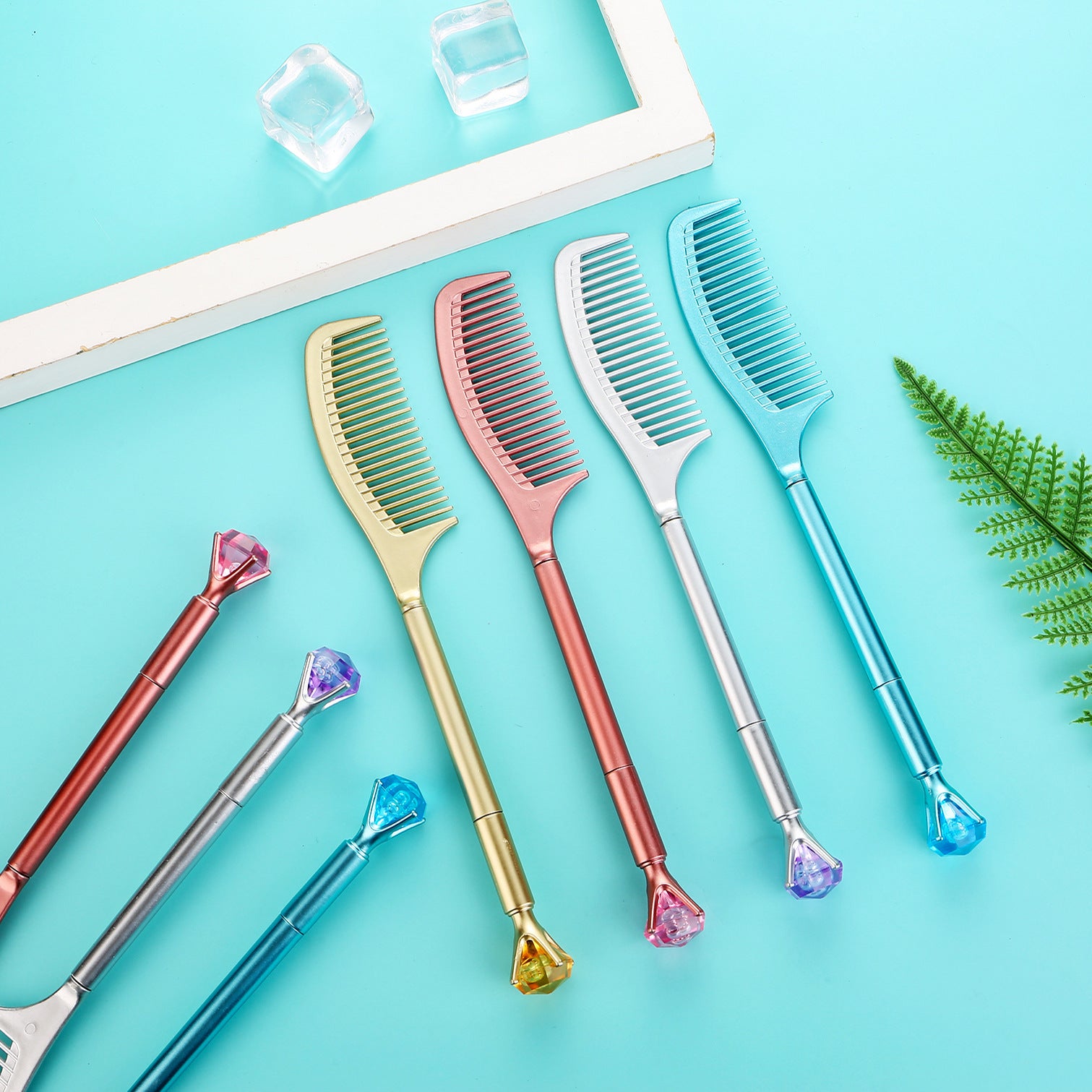 Venta al por mayor Bolígrafo De Plástico Con Peine De Diamante