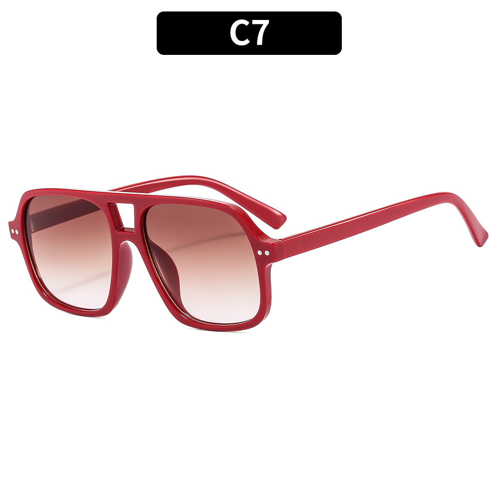 Wholesale PC Double Beam Sunglasses Large Frame UV Protection Sunglasses