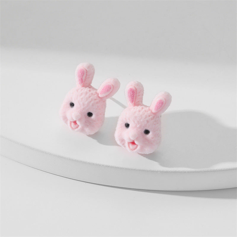 Wholesale Cute Animals Cartoon Flocking Earrings