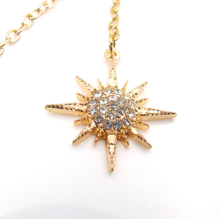 Wholesale Fresh Diamond Crescent Alloy Earrings