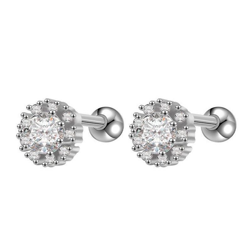 Wholesale Rose Stud Set Earrings Stainless Steel
