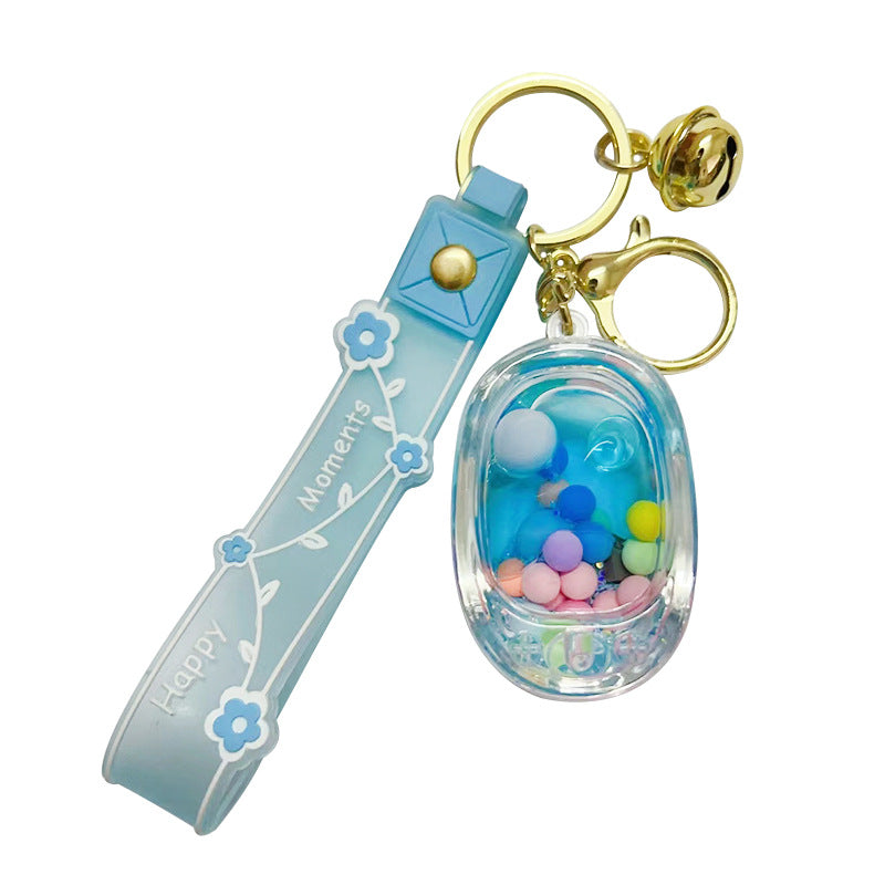 Wholesale Acrylic Bubble Beads Into Oil Quicksand Creative Key Chain
