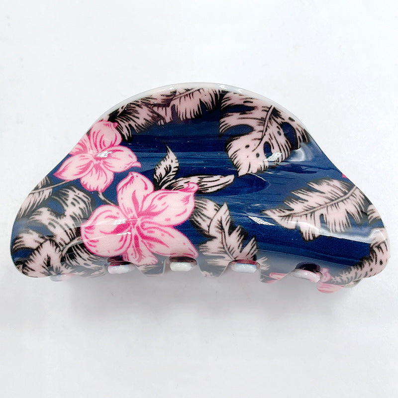 Wholesale Floral Pattern Acrylic Hair Clips
