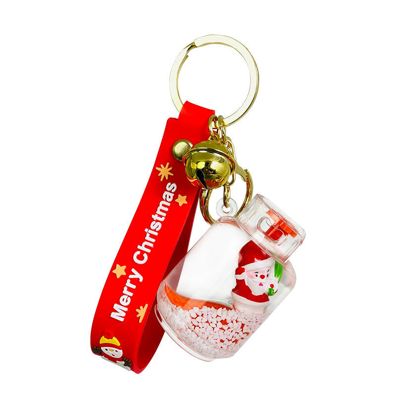 Wholesale Christmas Gas Tank Floating Bottle Acrylic Keychain
