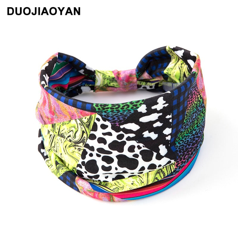 Diadema De Tela De Ala Ancha De Leopardo al por mayor