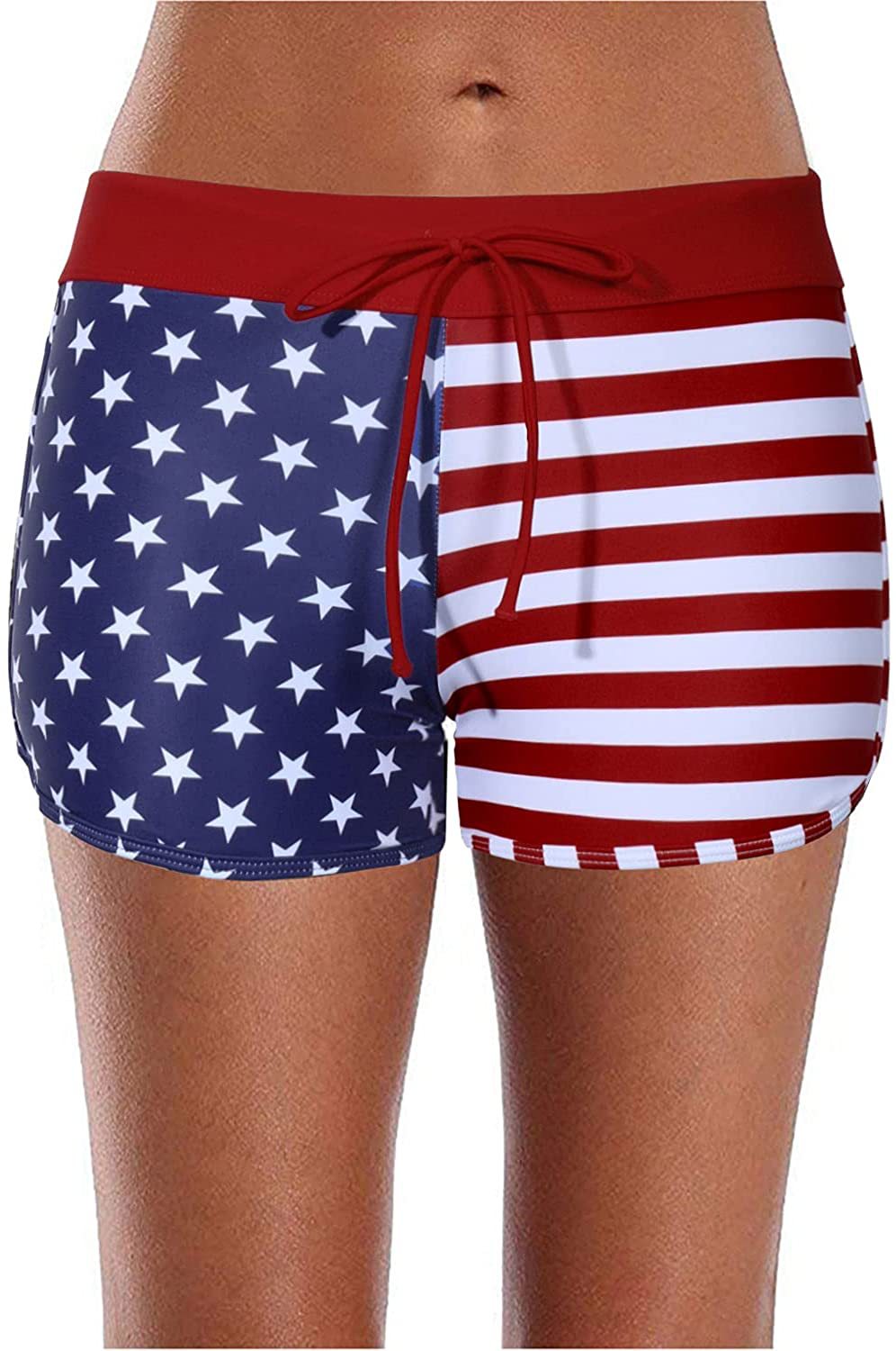 Wholesale Independence Day Flag Print Swimming Trunks Polyester Swimwear