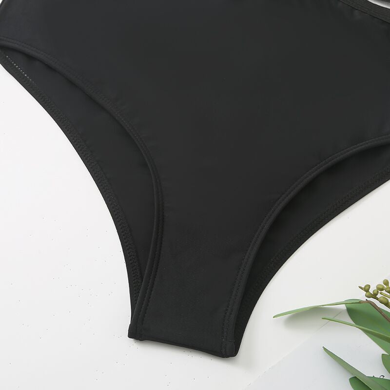 Wholesale Black Triangle Jumpsuit Polyester Swimwear