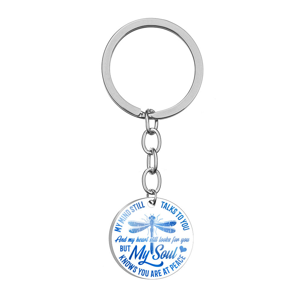 Llavero de corazón de pétal rosa de acero inoxidable al por mayor