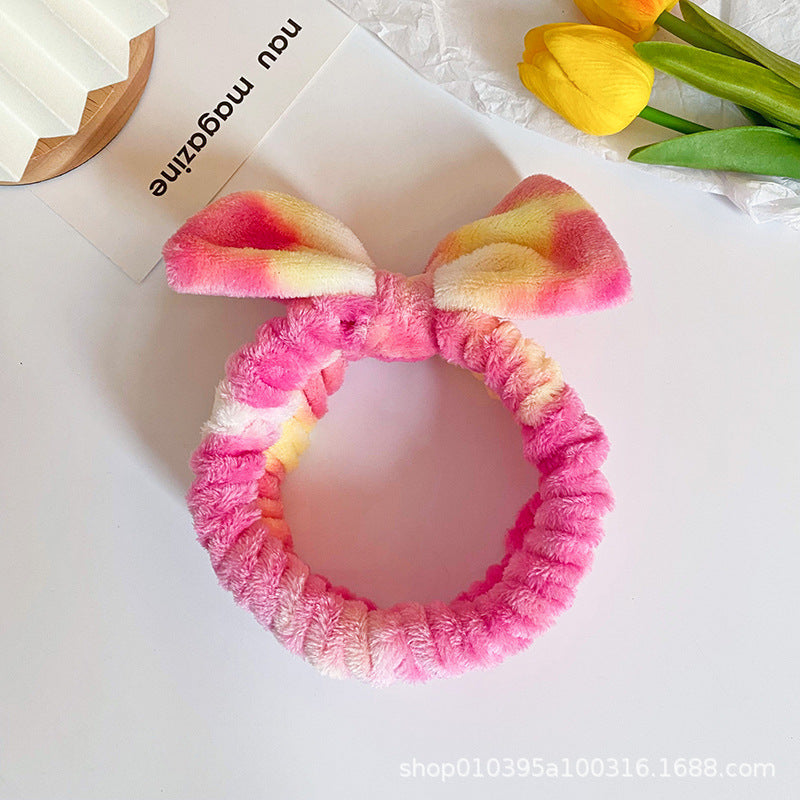 Wholesale Fabric Tie Dyed Bow Tie Hair Hoop