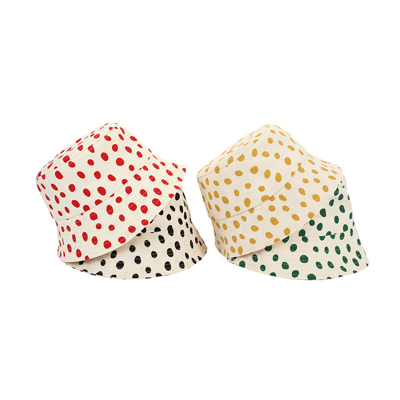 Venta al por mayor Sombrero de pescador de algodón con lunares para niños