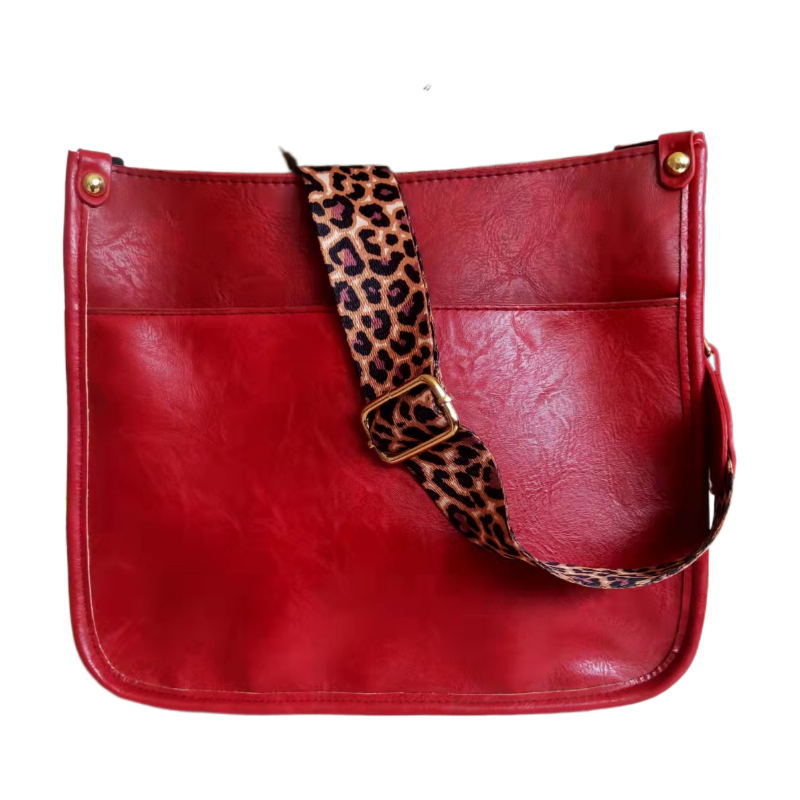Wholesale Western Style Leopard Pattern Shoulder Strap PU Vintage Tote Bag Single Shoulder Bag Crossbody Bag