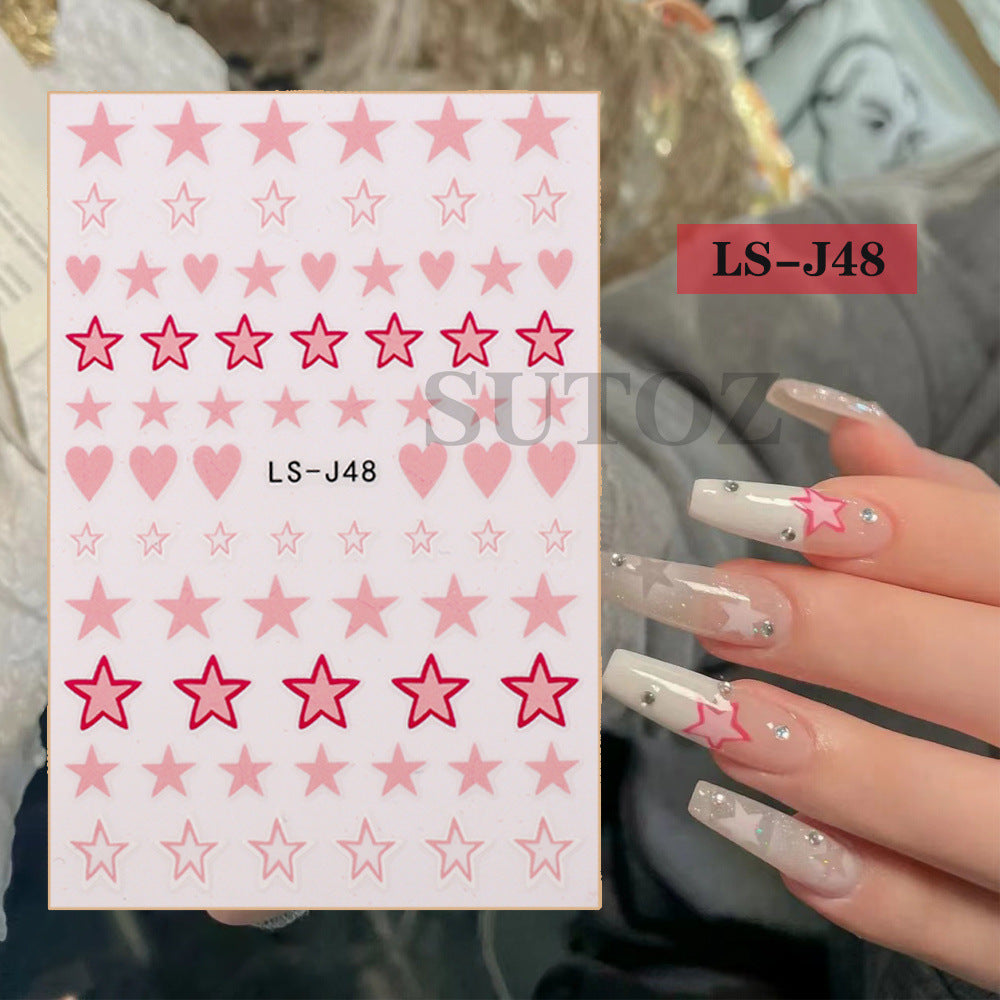 Wholesale Pentagram Love Plastic Nail Stickers