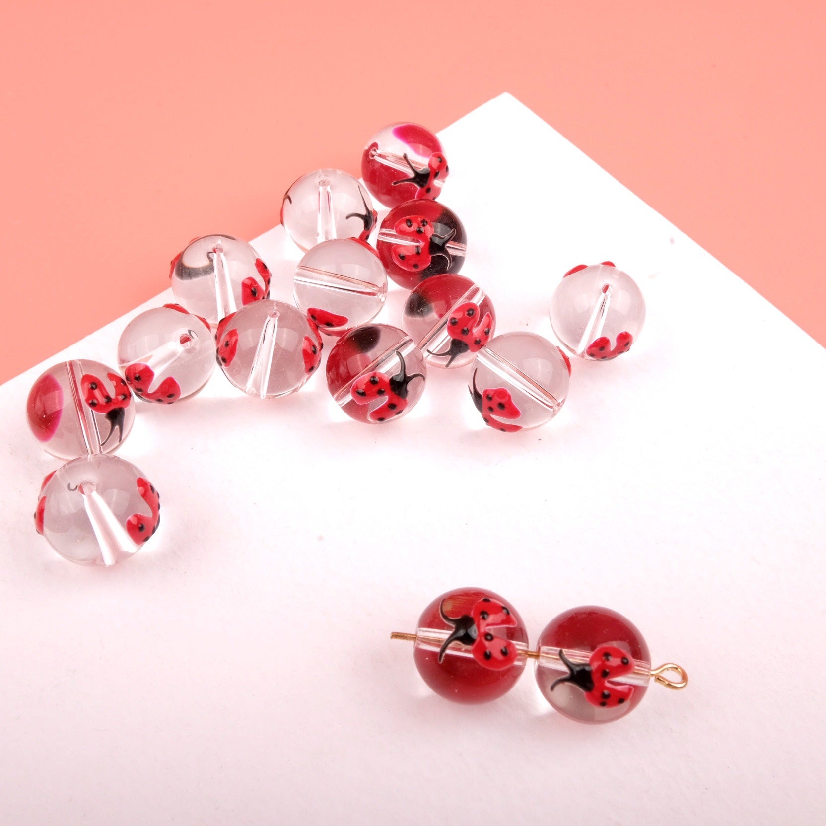 Cuentas de accesorios de joyería DIY de vidrio de dibujos animados de 12MM al por mayor