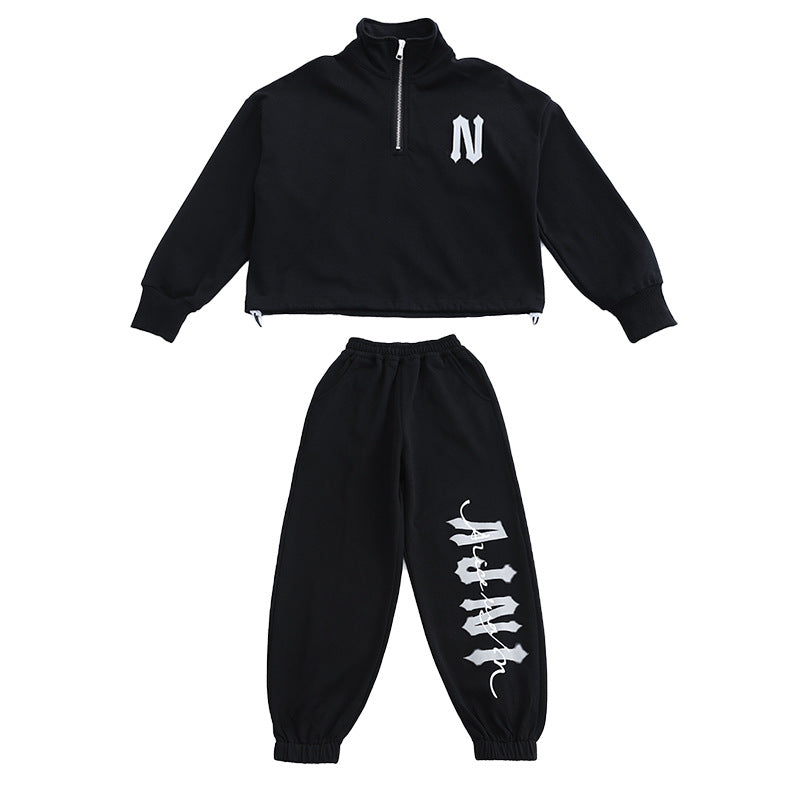 Wholesale Cotton Children's Loose Fitting Hoodie Two-piece Set