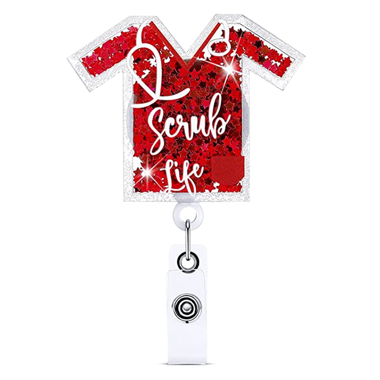 Wholesale Badge Reels ABS Sequin Clothes Nurse Doctor Retractable Keychain