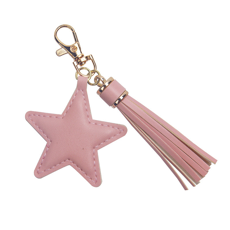 Wholesale Pu Pentagram Tassel New Key Chain
