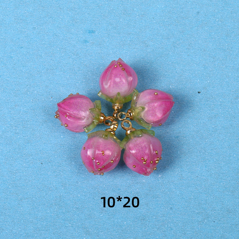 Wholesale Pink Drop Glue Strawberry Resin Jewelry Accessories Beads