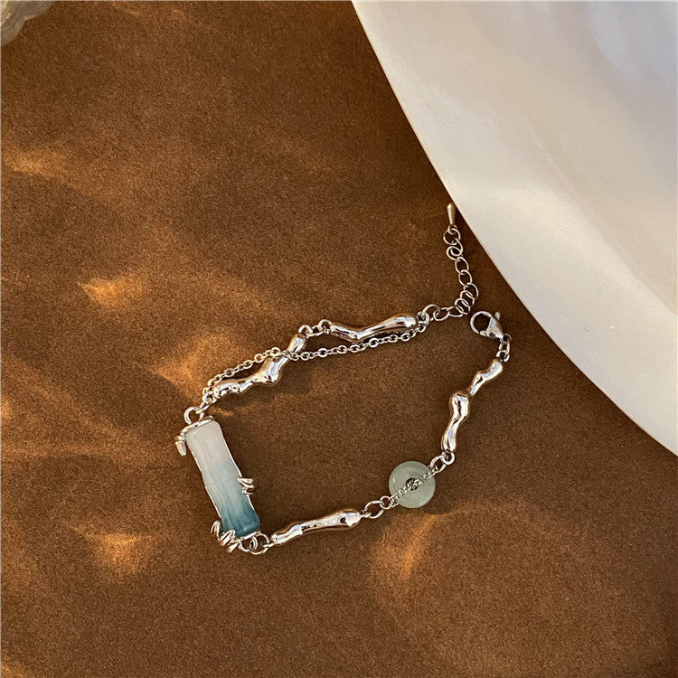 Wholesale Slub Tassels Jade Alloy Necklaces