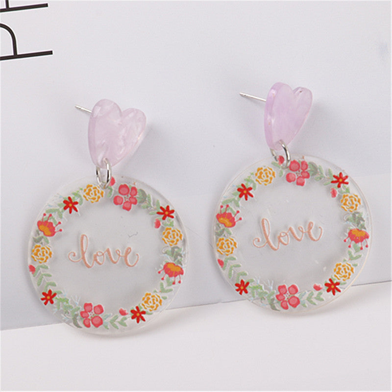 Pendientes acrílicos del corazón de flamenco al por mayor