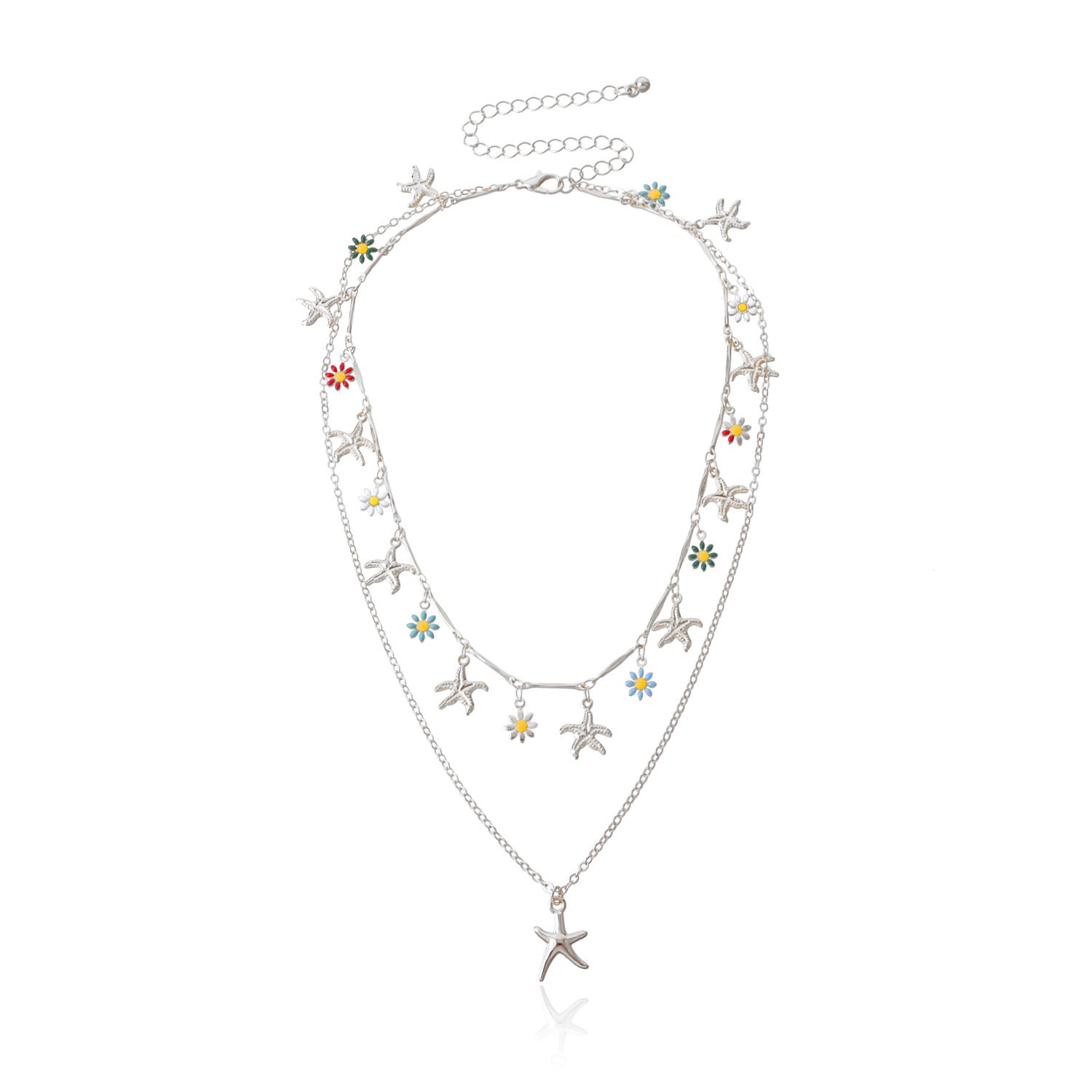 Wholesale Starfish Pendant Alloy Necklaces