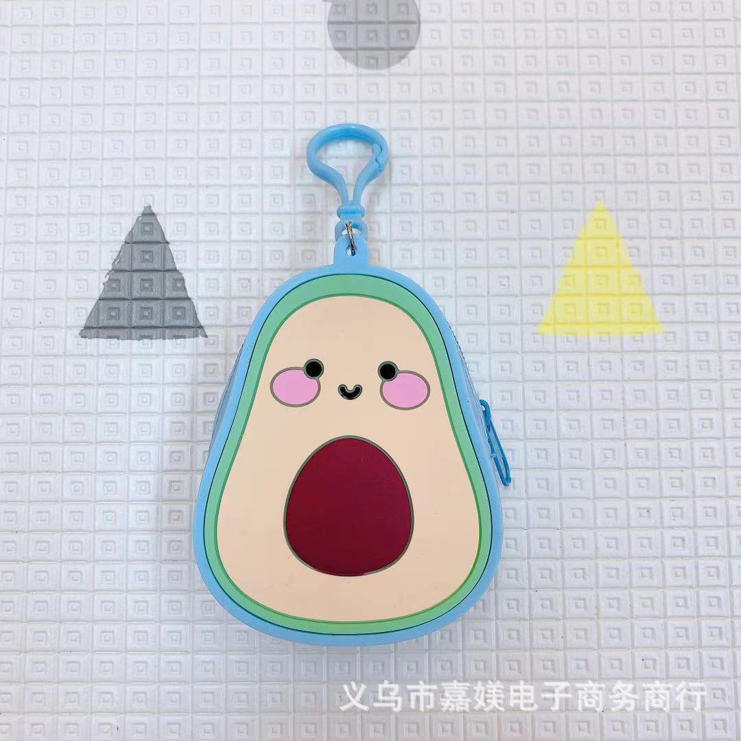 Wholesale Avocado Silicone Coin Purse Keychain