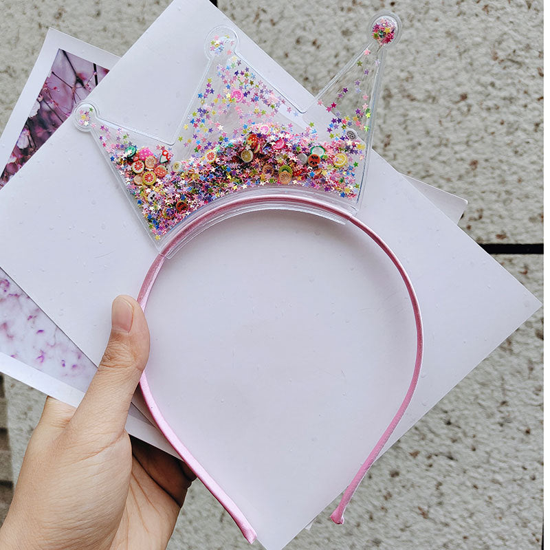 Venta al por mayor Quicksand Crown Kids PVC Lentejuelas Diademas