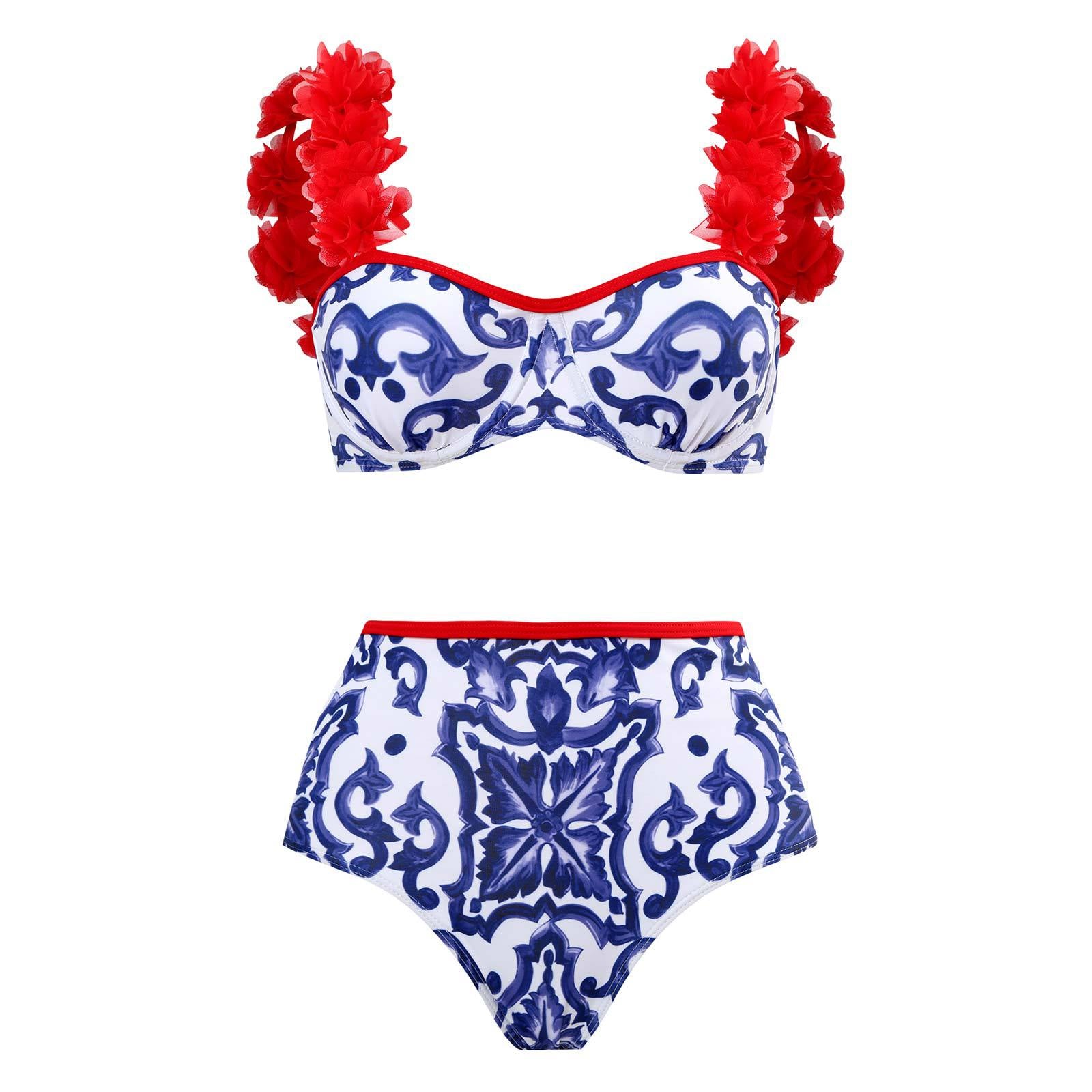 Wholesale High Waist Printed Swimwear