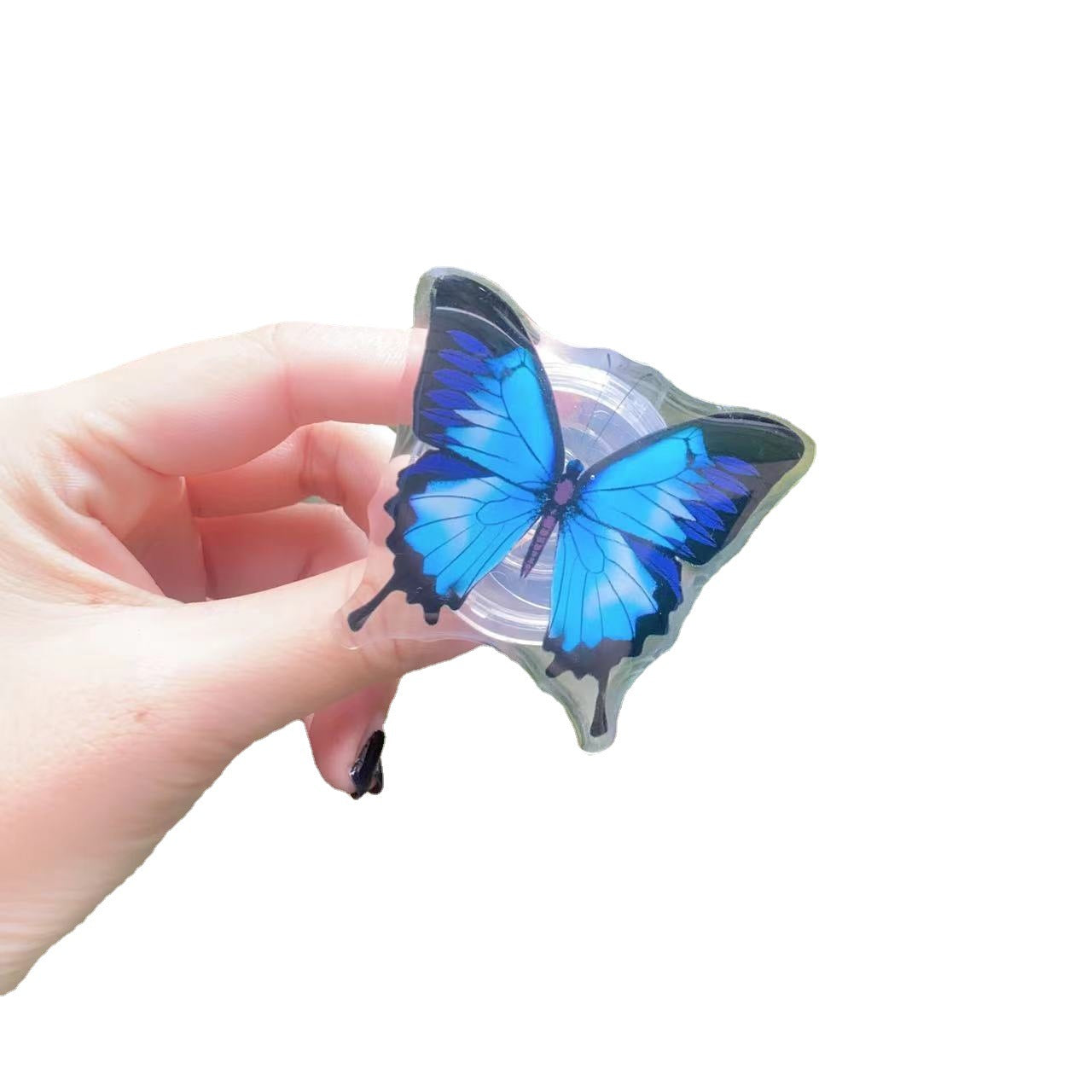 Venta al por mayor Soporte de teléfono móvil de mariposa pintada de acrílico