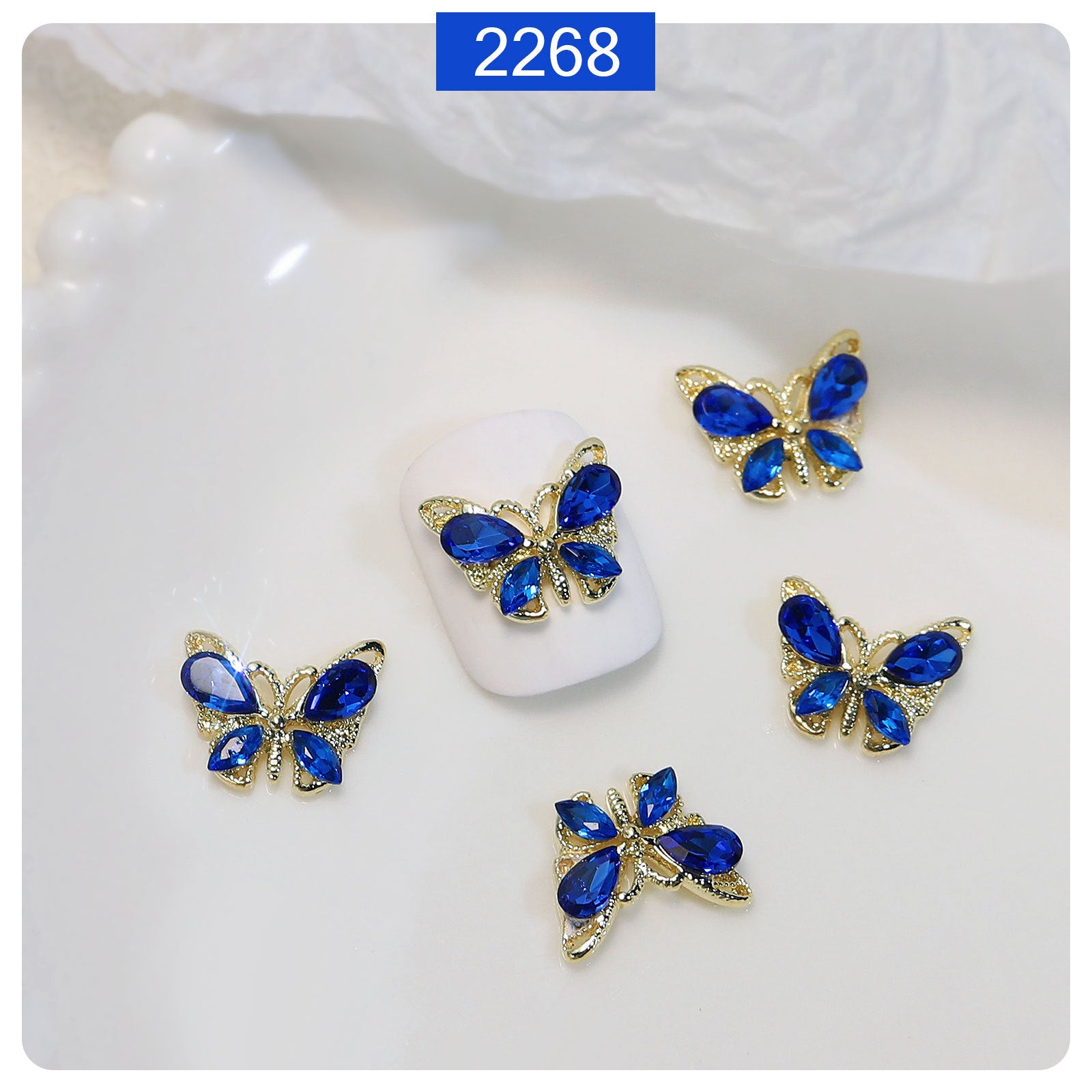 Wholesale Crystal Butterfly Zircon Resin Nail Stickers Accessories