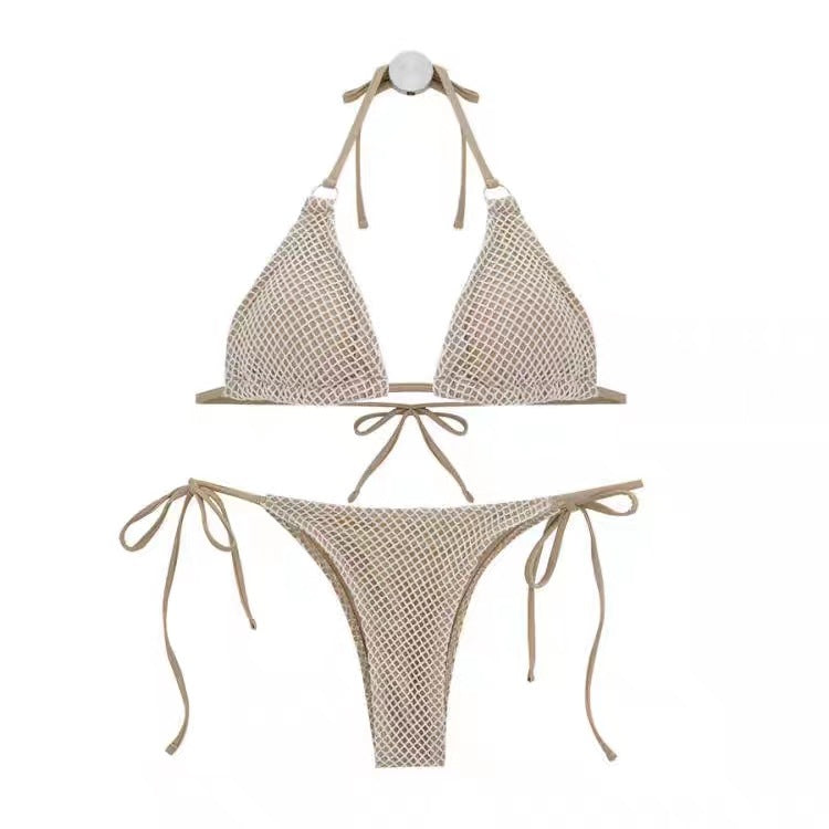 Wholesale Solid Color Split Polyester Swimwear