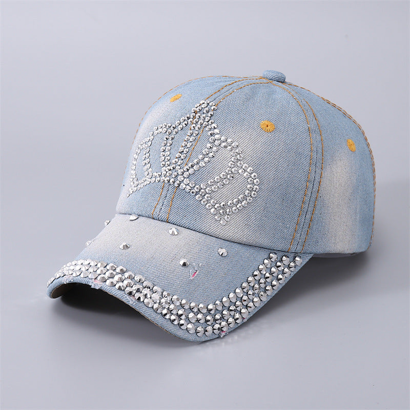 Gorra de béisbol con remaches de perlas de algodón al por mayor