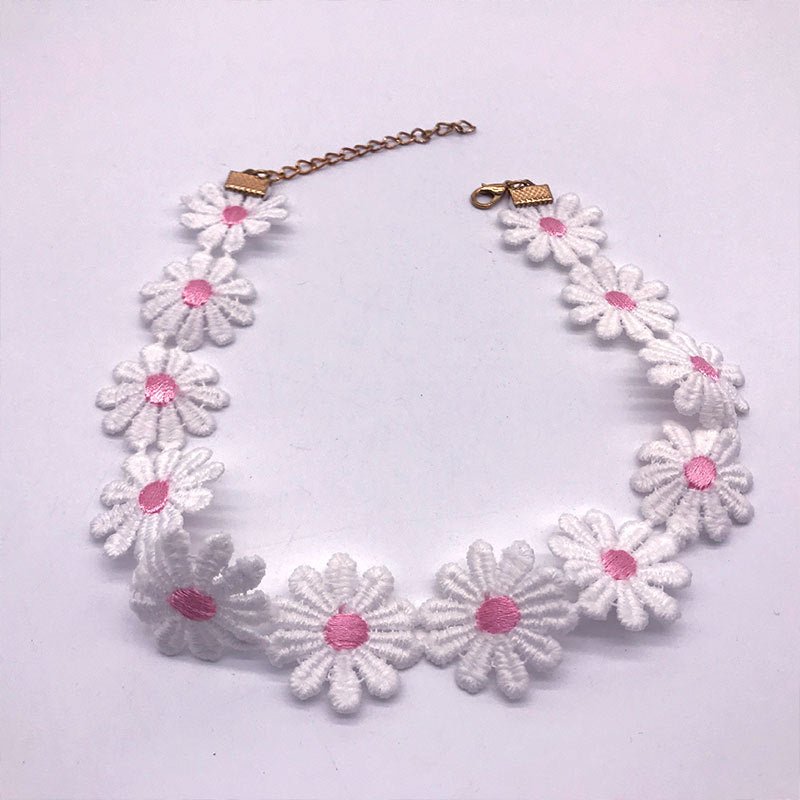 Wholesale Alloy Daisy Flower Bracelet Necklace Headband Hair Accessories Headgear