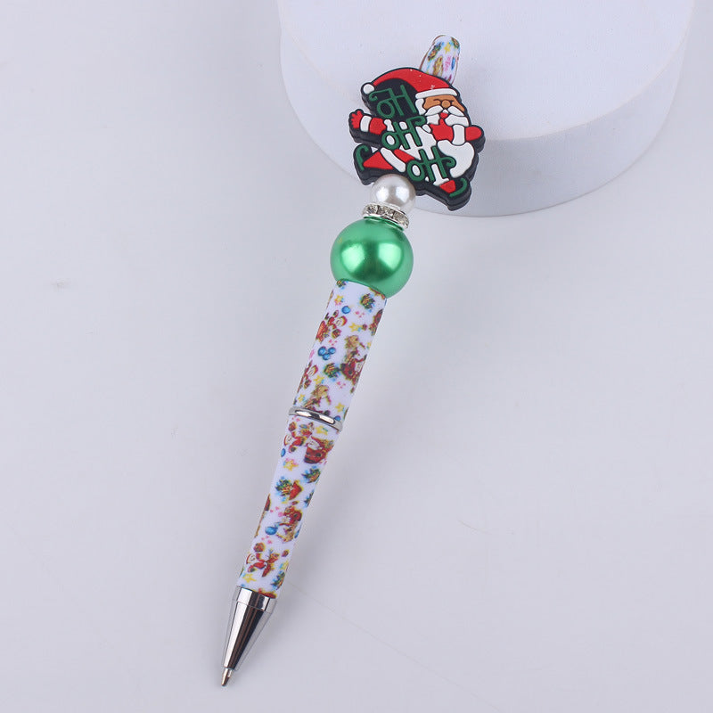 Wholesale Cute Cartoon Christmas Silicone Bead Creative Multifunctional BallPoint Pen