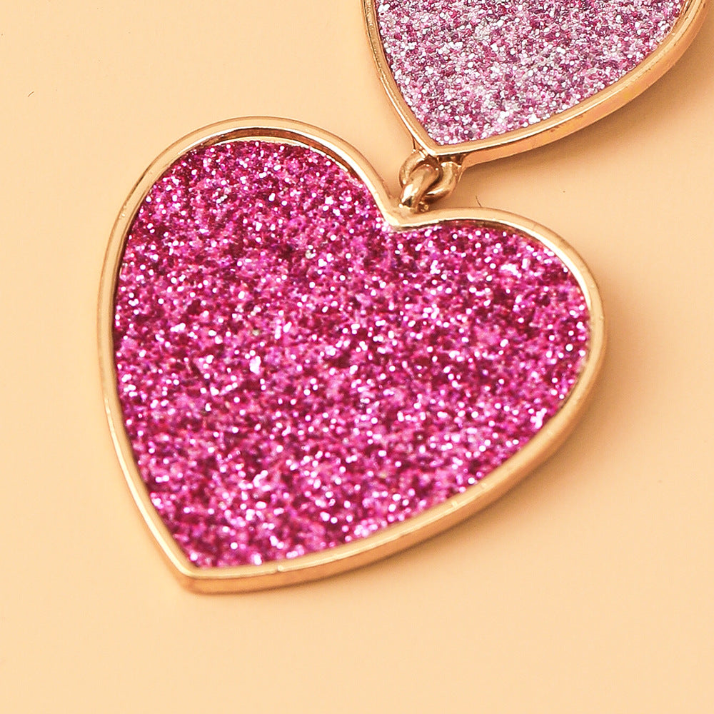 Wholesale Vintage Heart Sequin Alloy Earrings