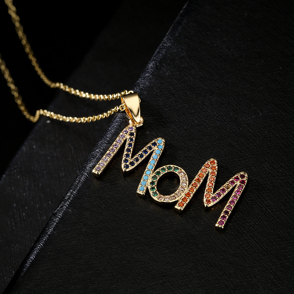 Venta al por mayor Collares de aleación chapados en oro para el día de la madre