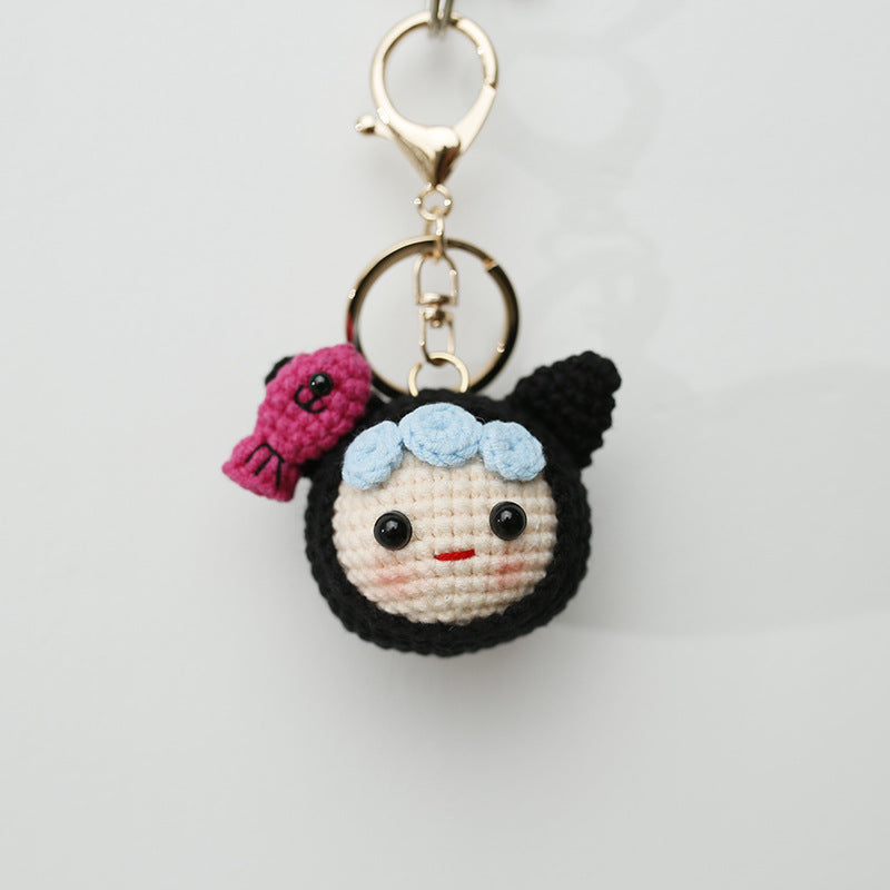 Wholesale Wool Crocheted Cartoon Meatball Keychain