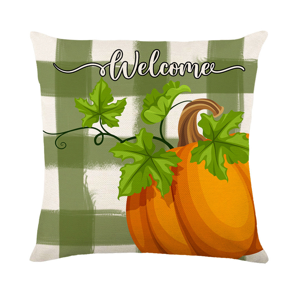 Wholesale Thanksgiving Throw Pillow Cover Linen Maple Leaf Printing Home Pillow Cushion Cover