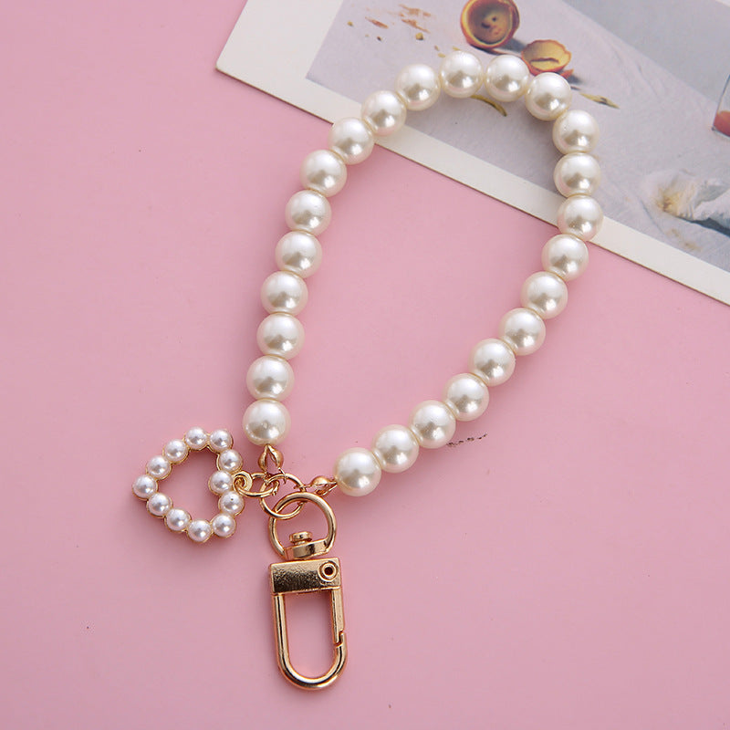 Wholesale Heart Pearl Acrylic Keychains