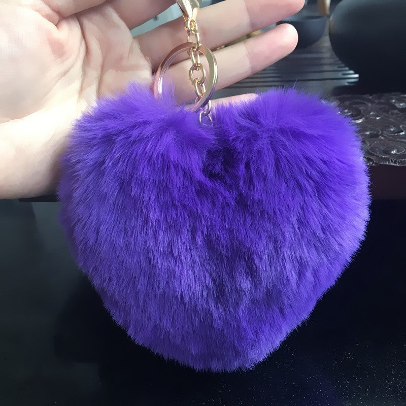 Wholesale Butterfly Heart-shaped Fur Ball Keychain Plush