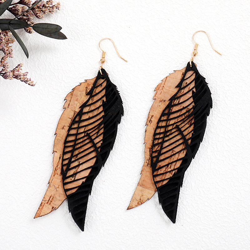 Wholesale 2Pairs/Pack Vintage Distressed Leather Western Sunflower Earrings