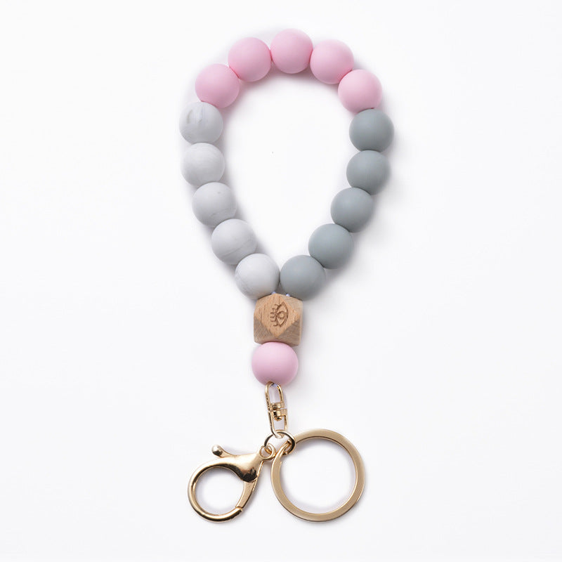 Wholesale Silicone Beaded Wrist Keychain
